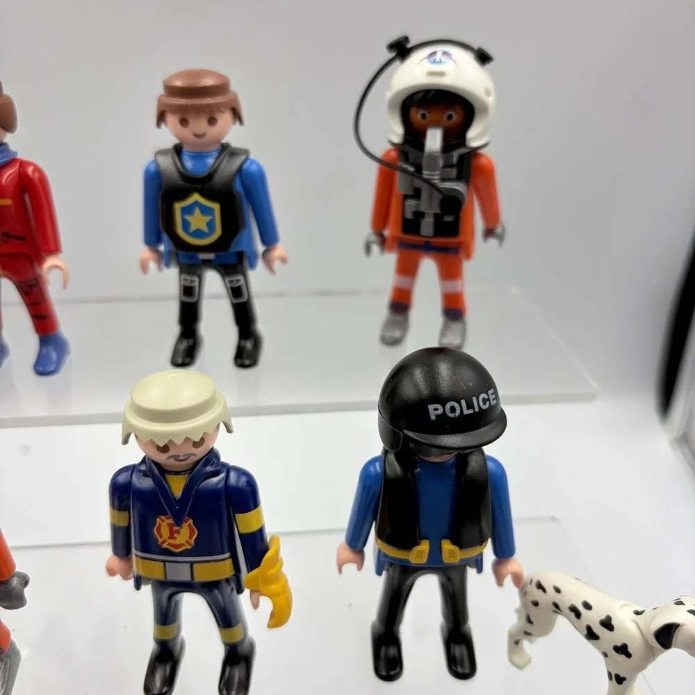 Playmobil‎ Vintage Figure Lot Of 13 Different With Accessories Astronaut, Police